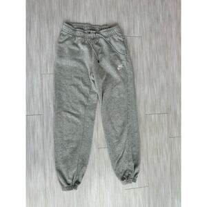 Nike Fleece Gray Sweatpants Men's Size S Drawstring Tapered Elastic Waist
